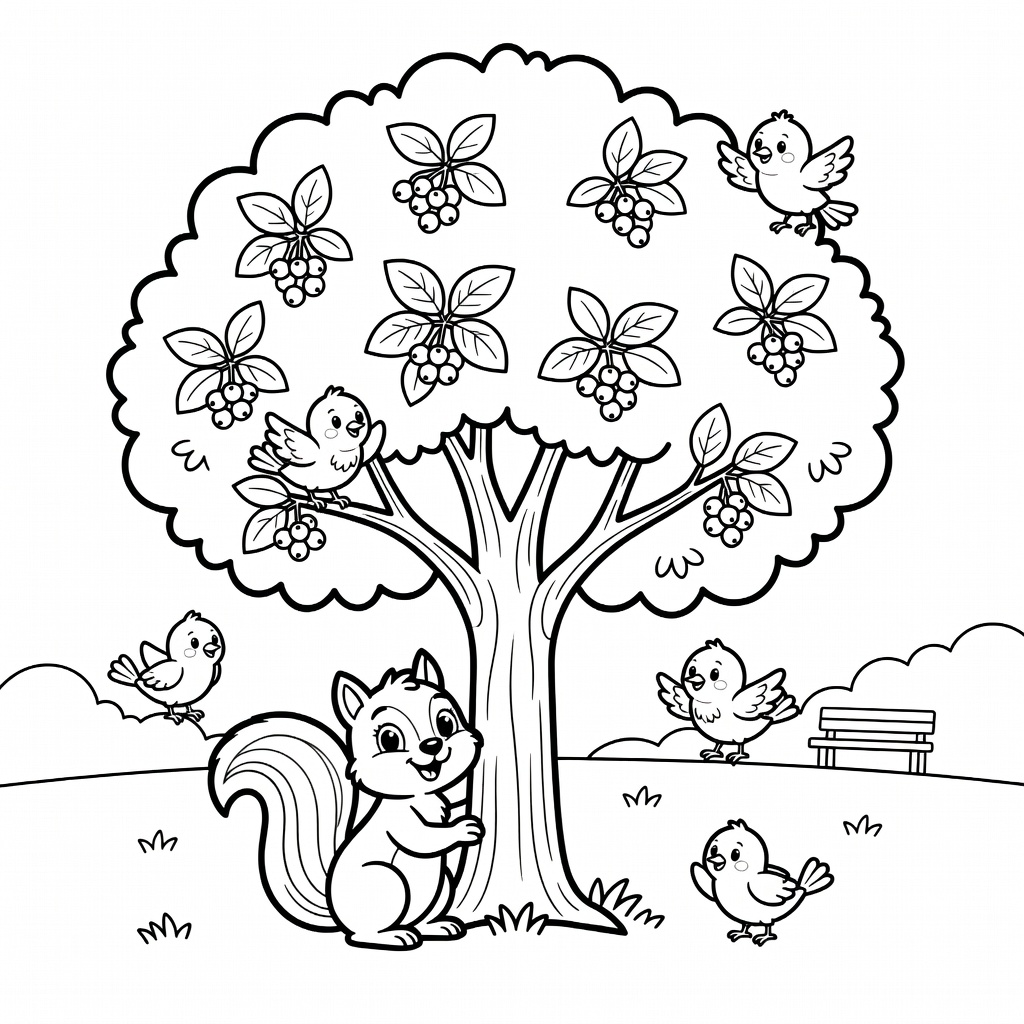 Serviceberry tree coloring page