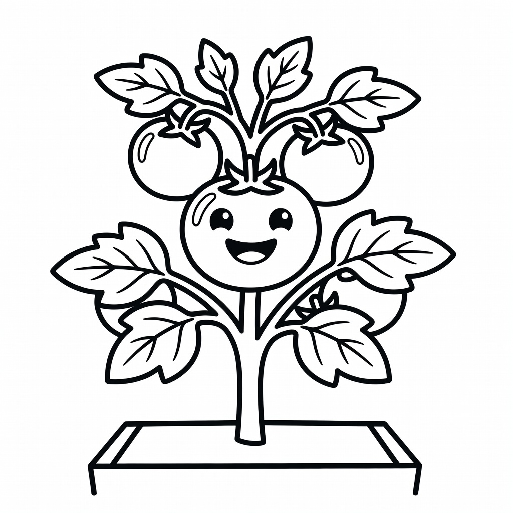 Tomato plant coloring page